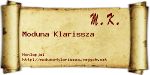 Moduna Klarissza névjegykártya
